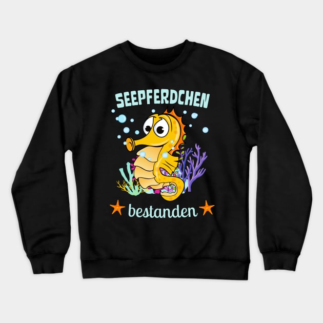 Seepferdchen Bestanden Kinder Schwimmen Crewneck Sweatshirt by Foxxy Merch